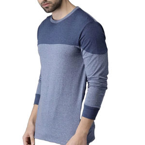 Camiseta de Manga Larga de Alta Calidad para Hombre, 100% Algodón, Ropa Lisa, Camiseta Transpirable con Cuello Redondo y Mangas Largas - Product Image 1
