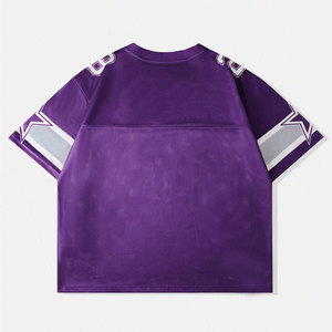 Maillot de football en maille marron pour femme, col en V, manches courtes, respirant, coupe ample, imprimé numéro 68, haut de sport - Product Image 5