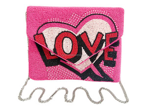 Embroidered Love Clutch <b>Bag</b> for Heart Beaded <b>Sequin</b> Custom Designer Fashion Evening Party Portable Women Girls Wedding - Product Image 2