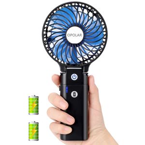 Ventilatore da Tavolo Portatile Nero Pieghevole, Alimentato a Batteria, 5-40 Ore di Autonomia, 3 Impostazioni, Accessorio Indossabile - Product Image 4