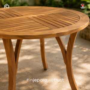 Kirana <b>Round</b> Solid Teak Wood Dining <b>Table</b> Outdoor <b>Patio</b> Garden Furniture Bistro Cafe <b>Table</b> Jepara Indonesia - Product Image 6
