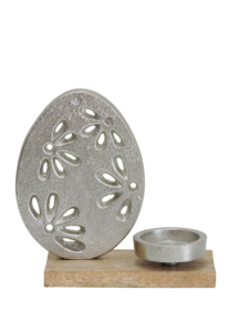 Artesign Modern Durable Christmas Advent Wreath Candle <b>Holder</b> Nickel Aluminium Reindeer Gold Trees Wooden <b>Log</b> Base 2x1 Inch - Product Image 2