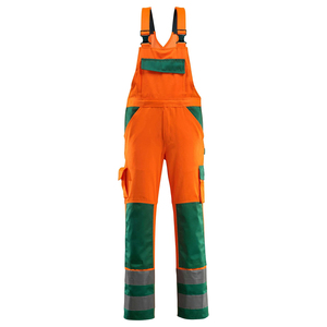 Men High Visibility Orange Work Coverall With Reflective Stripes And Blue Panels - Product Image 6