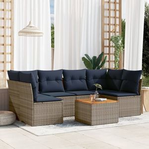 Ensemble de canapé de patio en rotin gris de 7 pièces avec coussins Mobilier d'extérieur durable - Product Image 1