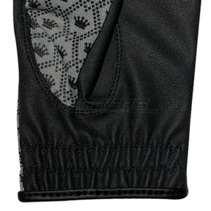 Gants d'équitation d'hiver légers en cuir noir à doigts complets, avec sangle à paillettes, antidérapants, respirants, compatibles écran tactile, personnalisables, vente en gros - Product Image 3