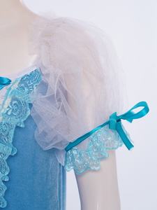 ชุดบัลเลต์เด็กผู้หญิง 3-14 ปี แขนพอง กระโปรงบัลเลต์กำมะหยี่แบบหลายชั้น ชุดแสดงบนเวที ชุดแข่งขันเต้นลาติน - Product Image 4