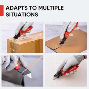 Couteau utilitaire pliable en métal robuste avec bouton de verrouillage rapide pour couper les cartons, les bâches et le cuir – Cutter - Product Image 2