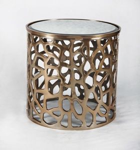 Table d'appoint en aluminium bio de haute qualité, mobilier de qualité supérieure, accent métallique, tables ottomanes pour hôtel, maison, salon, laiton - Product Image 1