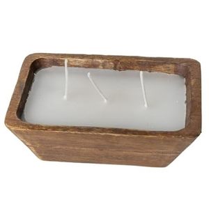 เทียนหอมทรงยาวสีขาวมินิมอล ตกแต่งด้วยไม้ธรรมชาติ สำหรับตกแต่งโต๊ะสไตล์โมเดิร์นรัสติก - Product Image 1