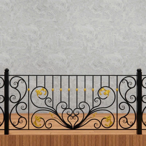 Rampe de balcon moderne en fer forgé et acier inoxydable avec système anti-rouille pour la sécurité extérieure et la beauté architecturale - Product Image 2
