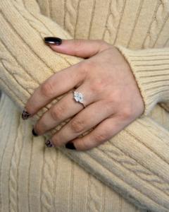 Half <b>Moon</b> Cut Lab Grown Diamond 925 silver Wholesale OEM Fine Jewelry Manufacturer Supplier High Demand Radiant Trio <b>Ring</b> - Product Image 6