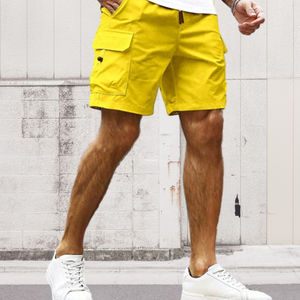 Factory Custom Summer Fitness Shorts for Men Elastic Waist Cargo Pattern Sportswear for Cycling - Product Image 2