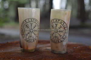 Personnalisé exquis Vintage ours boire Koi tasse fabriqués à la main en corne naturelle courte Antique sculpté Animal Style parfait affaires - Product Image 4