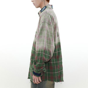 Camisas de Manga Larga Vintage Extra Grandes de Alta Gama Personalizadas – Denim Desgastado por el Sol, Abotonadas en Dos Tonos para Venta al por Mayor en Alibaba - Product Image 2