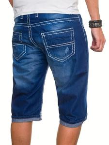 Pantalones cortos personalizados para hombre, ropa de marca azul, pantalones cortos de algodón puro de verano, pantalones cortos de mezclilla para hombre hechos en Pakistán - Product Image 2