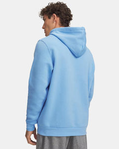 2026 Men's Light Blue Hooded Zipper-Up Breathable Sweatshirt Regular Fit Solid Color Heavyweight Fleece 100% Cotton Hoodie - Product Image 5