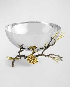 Bol en métal fait main avec motif de branche en feuille d'or, style glamour poli, idéal pour les cadeaux de mariage - Product Image 6