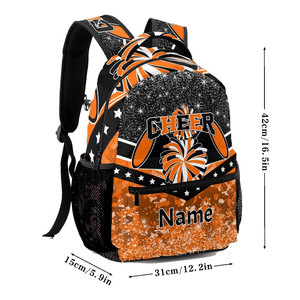 Wholesale 2026 Latest Custom Printed Heat-Transfer Large Glitter Cheer <b>Backpack</b> Lightweight Nylon/Cotton Sports Girls - Product Image 1