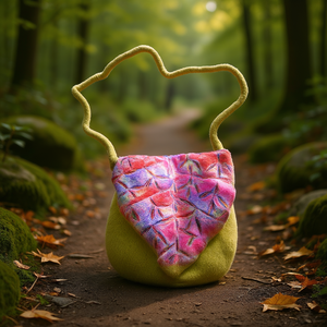 Tie-Dye Leaf Stripe Felt <b>Drawstring</b> <b>Backpack</b> Unique Style for Your Adventures - Product Image 3