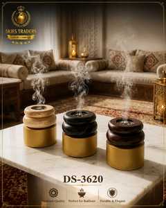 Tall Black Wooden <b>Incense</b> <b>Burner</b> with Multi Color Triangle Studs Arabic Aroma Diffuser Luxury Fragrance Holder Bakhoor <b>Burner</b> - Product Image 4