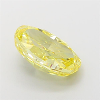 MANYA JEWELS Diamante Sintético Suelto Certificado por IGI, Claridad VS2, Corte Excelente, 3.04 Quilates, Forma Ovalada, Color Amarillo Intenso Fantasía
