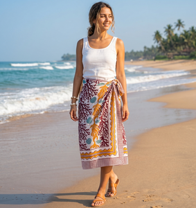 Traditional Indian Print <b>Sarong</b> Soft Cotton Beach Cover Up for Women Elegant Cotton Beach <b>Sarong</b> Floral Print Swimwear Cover UP - Product Image 1
