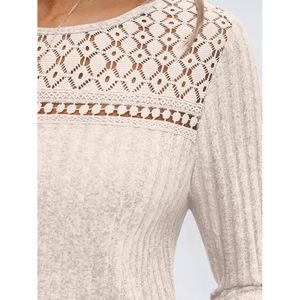 2025เสื้อลูกไม้แขนยาวทรงหลวมสำหรับผู้หญิง, เสื้อลูกไม้เบาลำลองสำหรับฤดูใบไม้ร่วง2025 - Product Image 3