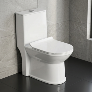 WC monobloc en céramique Vistaar Commercial avec système de chasse siphonique pour la construction de salles de bain modernes - Product Image 3