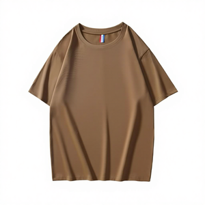 เสื้อยืดคอกลมแขนสั้นผ้าฝ้ายสีพื้นทรงปกติ สไตล์สตรีทแวร์ รับผลิตแบบ OEM ODM ขายส่งจำนวนมาก - Product Image 6