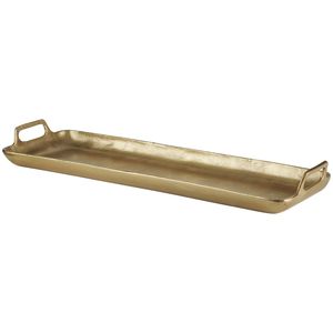 Plateau de service moderne minimaliste en laiton avec bords lisses pour une utilisation contemporaine dans la cuisine, sur la table à manger et pour la présentation en café. - Product Image 3