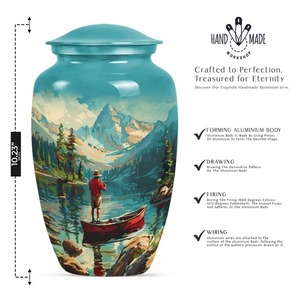 Urne funéraire personnalisée Ciel Aurore pour cendres d'adultes avec motif Montagne Lac – Conteneur commémoratif personnalisé pour cendres - Product Image 6