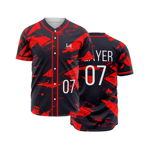 Camisetas de Béisbol Personalizadas de Secado Rápido y Transpirables para 4 Juegos, Camisetas de Alta Calidad de Manga Corta con Botones Completos y Tallas Grandes - Product Image 3