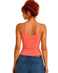 Top corto de algodón acanalado con encaje y tirantes finos para mujer, estilo casual de verano, ajuste ceñido, a la moda - Product Image 2