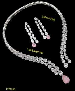 Elegante Juego de Collar con Colgante de Lágrima Rosa, Chapado en Plata, con Piedra Tallada en Forma de Pera, Joyería de Lujo para Bodas y Fiestas para Mujer - Product Image 1