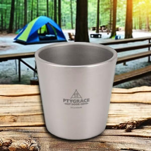 Tasse en titane à double paroi PY-C016 PTYGRACE 160 ml, tasse légère en titane durable, tasse pour le camping et la randonnée - Product Image 3