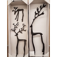 Figurine de renne de Noël en aluminium lourd, revêtement argenté électrolytique, couleur/taille personnalisable, réutilisable, fabrication de qualité