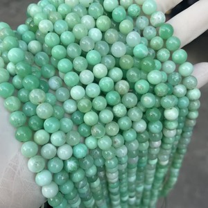 Perles de pierre vert clair en chrysoprase, perles en vrac pour la fabrication de bijoux DIY, fourniture directe usine - Product Image 1