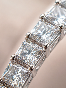 Women's Lab Grown Princess Cut Diamond Silver Plated 925 Silver <b>Bracelet</b> D Color Classic Wedding Trendy Jewelry - Product Image 4