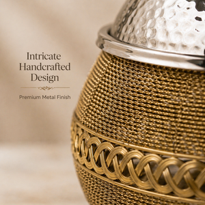 Customized Iron Wire Mesh Serving Casserole with Stainless Steel Hammered Hotpot | Insulated Food <b>Warmer</b> for <b>Buffet</b> & Dining - Product Image 2