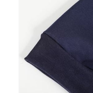 Sudadera de punto de verano para hombre, con media cremallera y cuello alto, estilo oversize, streetwear, con logo personalizado, de algodón grueso y forro polar. - Product Image 6