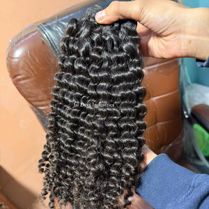 Extensiones de Cabello Remy Indio Rizado con Cordón, Doble Trama a Máquina, Cabello Humano Virgen sin Procesar con Ondas de Agua para Trenzas - Product Image 1