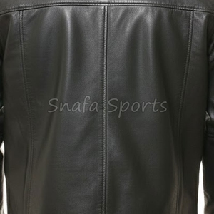 High Quality Classic Biker Motorcycle Slim Fit Windproof Breathable Black Leather Jacket For Men's In Wholesale Price - Product Image 5
