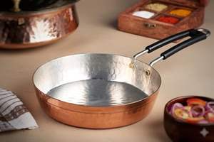 Sartén Decorativa de Cobre Martillado con Mango de Latón, Sartén Hecha a Mano para Cocinar, Freír y Decoración del Hogar, Cocina y Hotel - Product Image 4