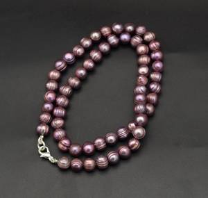Collier ras du cou en perles d'eau douce naturelles de haute qualité, couleur rose rouillé, perles rondelles de 7-8 mm, pour femmes et filles, vente en gros - Product Image 4