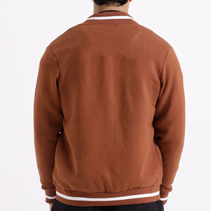 Chaqueta de Béisbol Personalizada de Alta Calidad con Costuras, Parche de Chenilla Bordado, Cuello Alto, Chaqueta Universitaria para Hombre - Product Image 3