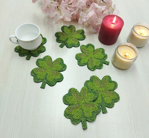 Juego de Posavasos de Cuentas Hechas a Mano con Diseños Tejidos Únicos para Té, Café, Vasos, Cuentas de Vidrio, Tapete o Base Perfecta - Product Image 3