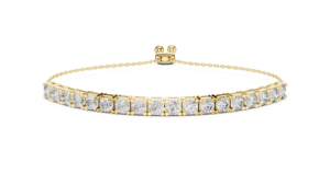 Pulsera de Diamantes Cultivados en Laboratorio de Lujo con Cierre de Cremallera, Oro Amarillo Sólido de 18 Quilates con Baño de Rodio, Ideal para Regalo, Fiestas, Uso Diario y de Oficina - Product Image 4
