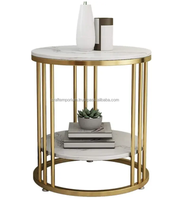 Tabourets en métal sculpturés élégants avec dessus en marbre, faits à la main, meubles d'intérieur modernes de luxe multifonctionnels