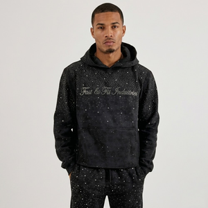 2026 Best Sale Heavyweight High Quality Plain Custom Unisex Men's Winter 100% Cotton Sport Wear <b>Rhinestone</b> <b>Hoodies</b> - Product Image 1