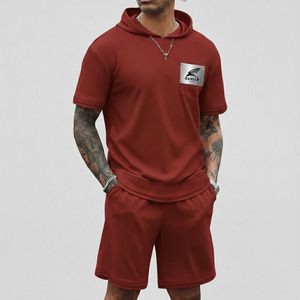 Nuevo Conjunto de Dos Piezas de Verano para Hombre, Camiseta y Pantalones Cortos con Estampado Doble Personalizado, Transpirable y Suave, con Logotipo Personalizado, Precio Muy Bajo - Product Image 6